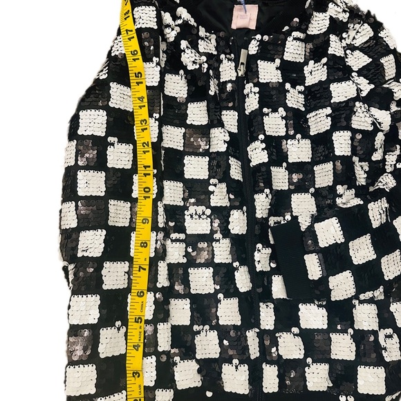 More than Magic Checkered Girl’s Bomber Sequin Jacket Target - Picture 5 of 7
